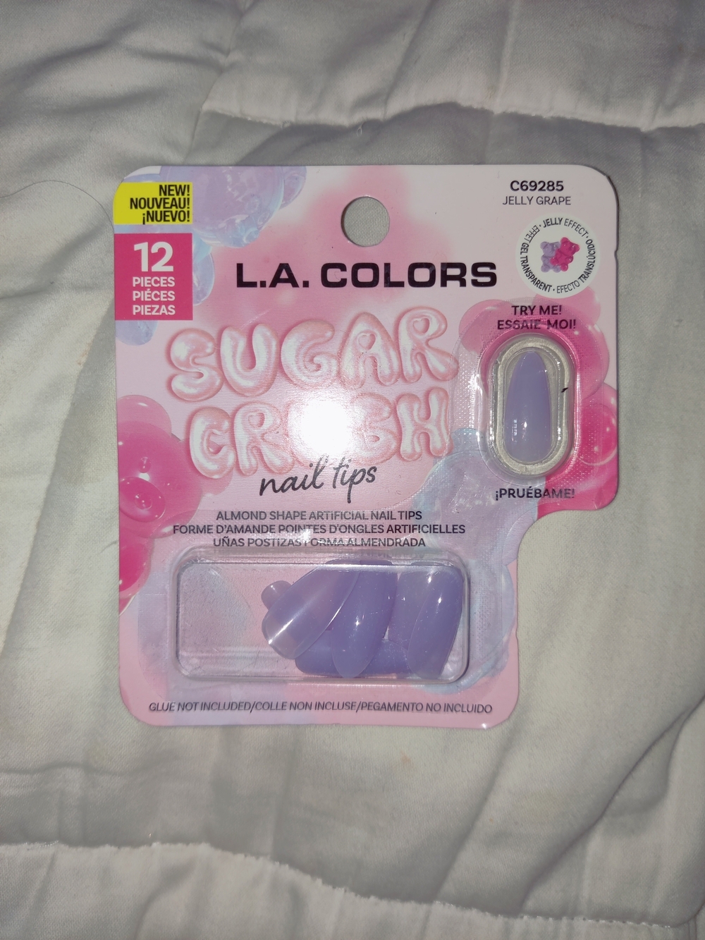 L.A. COLORS Sugar Crush Jelly Grape Kids Nail Tips - Lavender